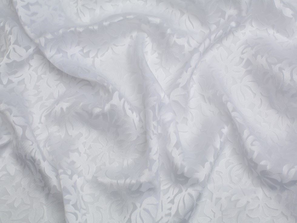Minerva Core Range Athena Burn Out Sheer Chiffon Fabric White
 