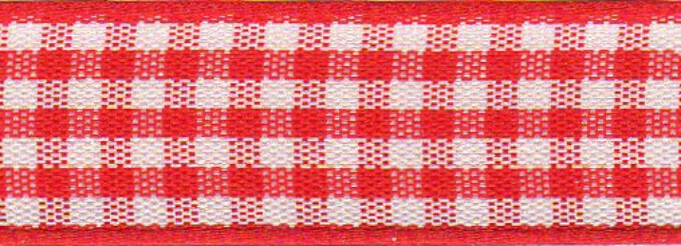 Berisfords 15 Red Gingham Ribbon (Value Roll)