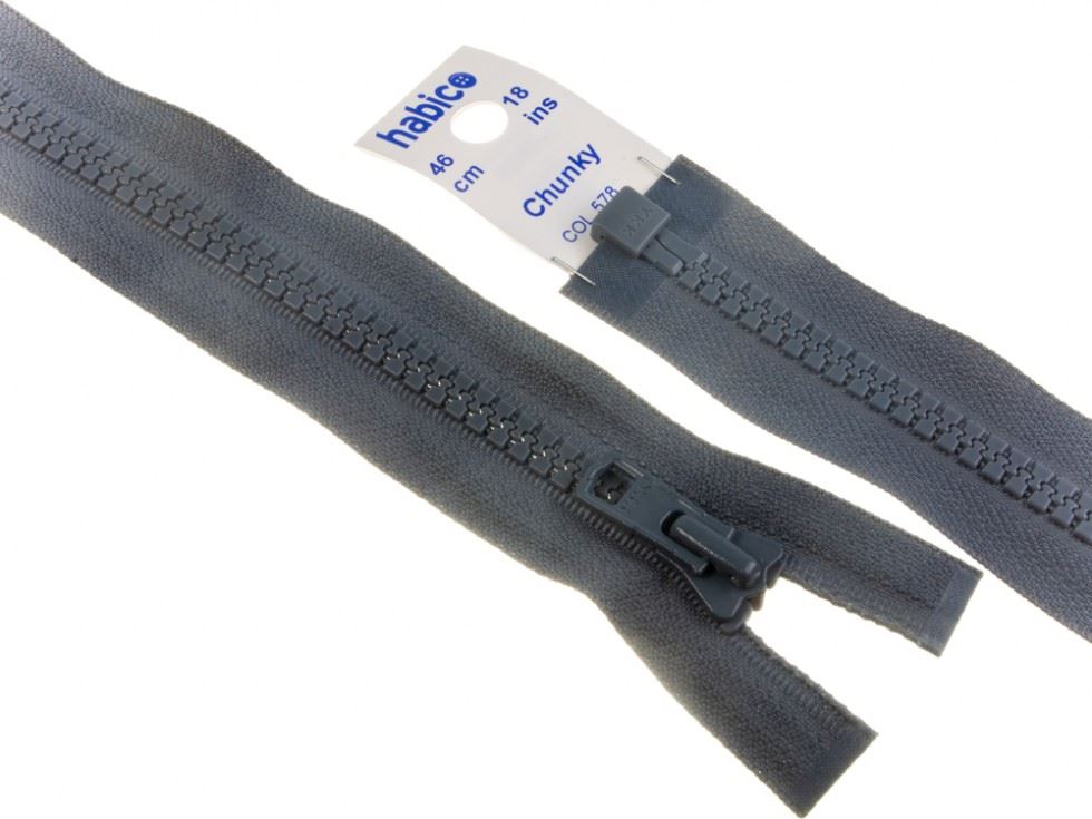 YKK Vislon Chunky Open End Zips Grey
