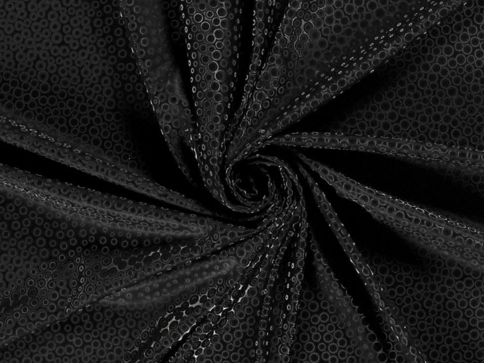 Faux Leather Stretch Knit Fabric Black
 