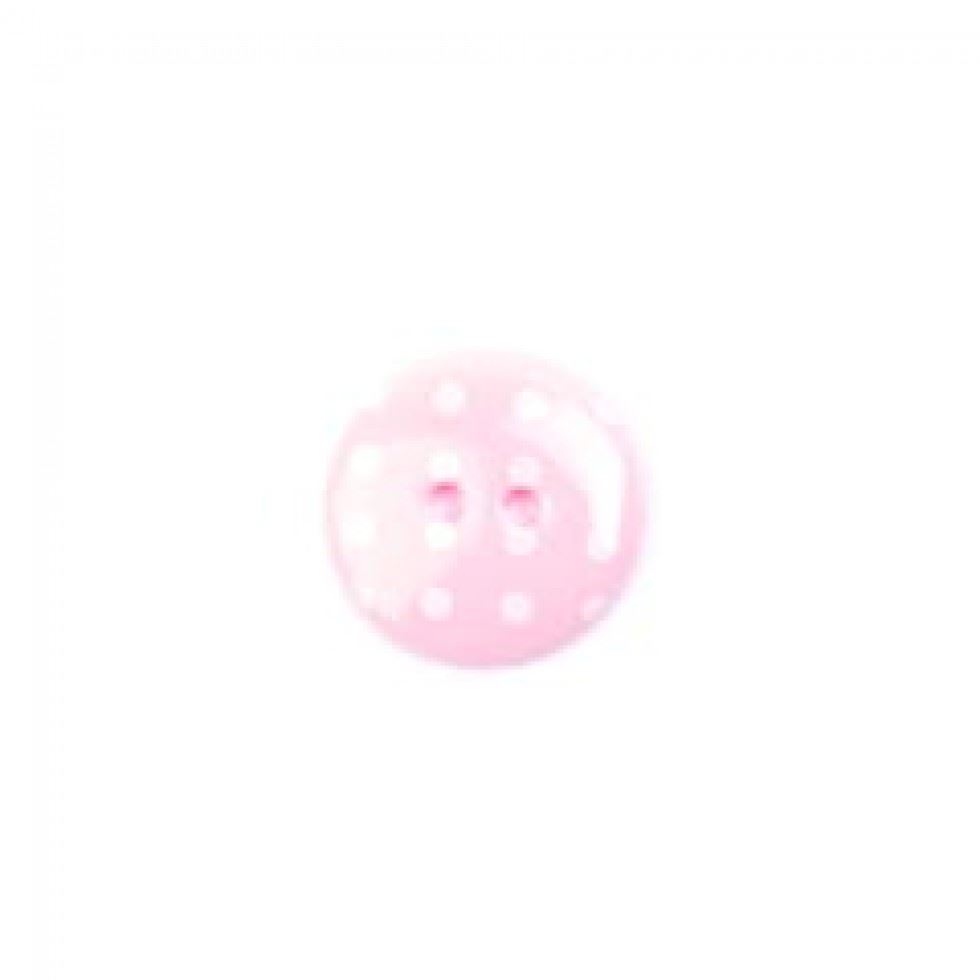 Crendon Polka Dot Round Buttons (Value Pack) Pale Pink/White
