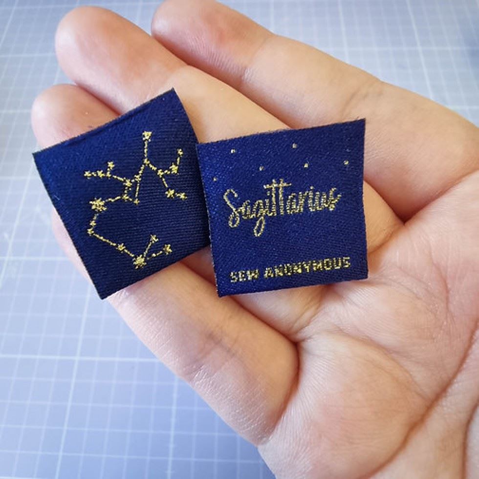 Sew Anonymous Star Sign Metallic Woven Labels Sagittarius
 