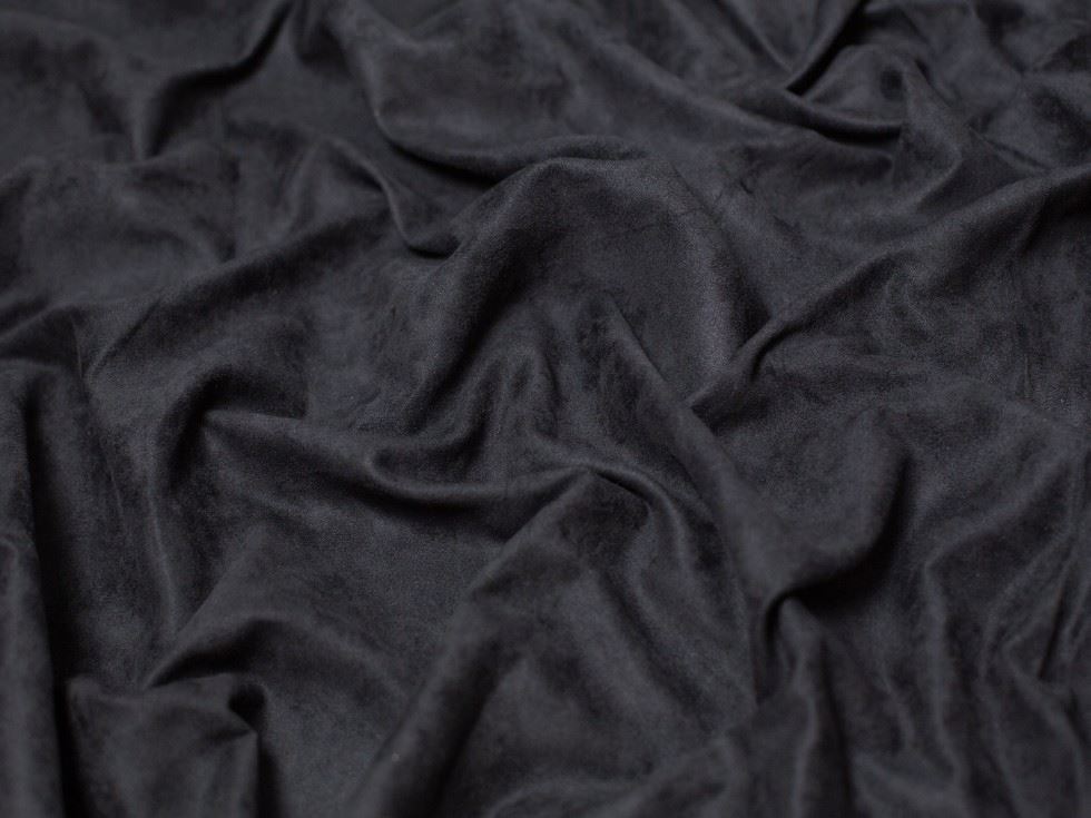 Minerva Core Range Black Soft Faux Suede Fabric