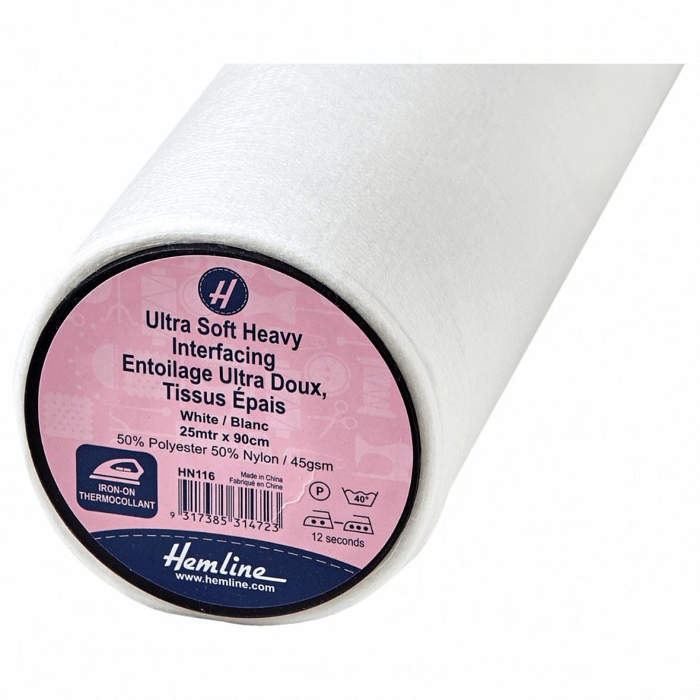 Hemline White Super Soft Heavy Iron On Interfacing