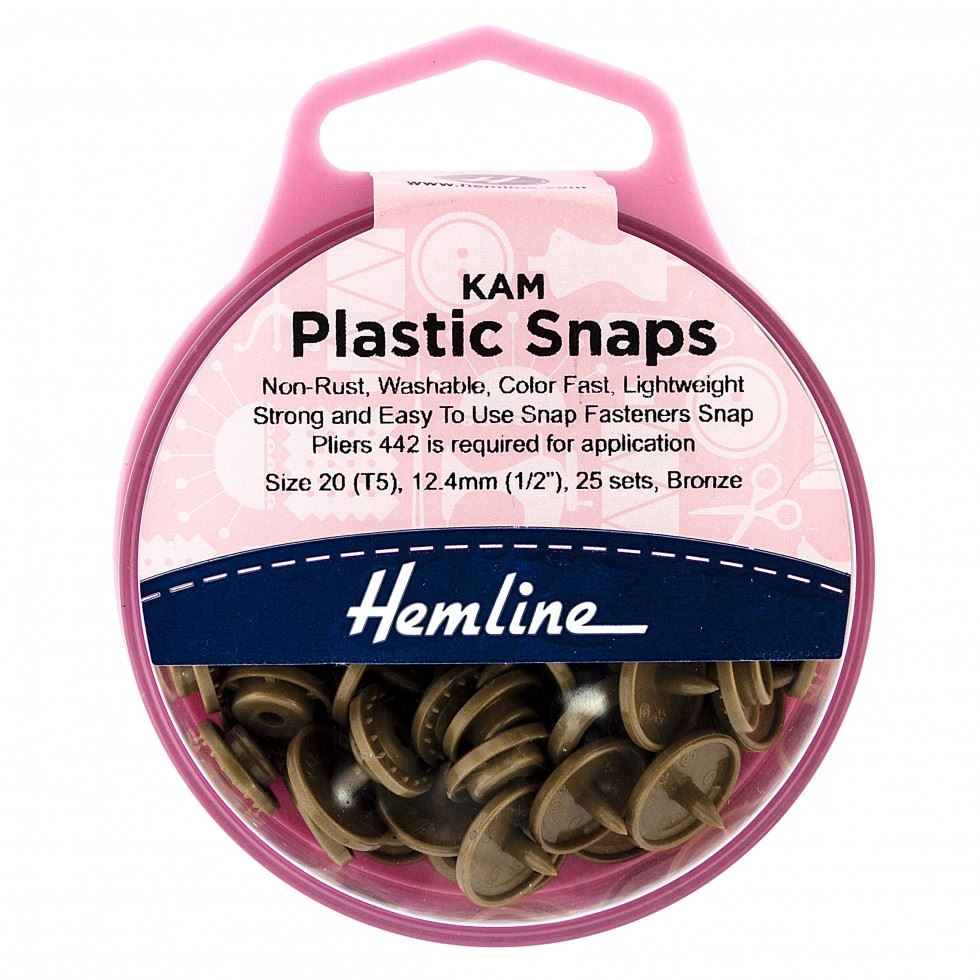 Hemline Bronze Kam Plastic Snaps
