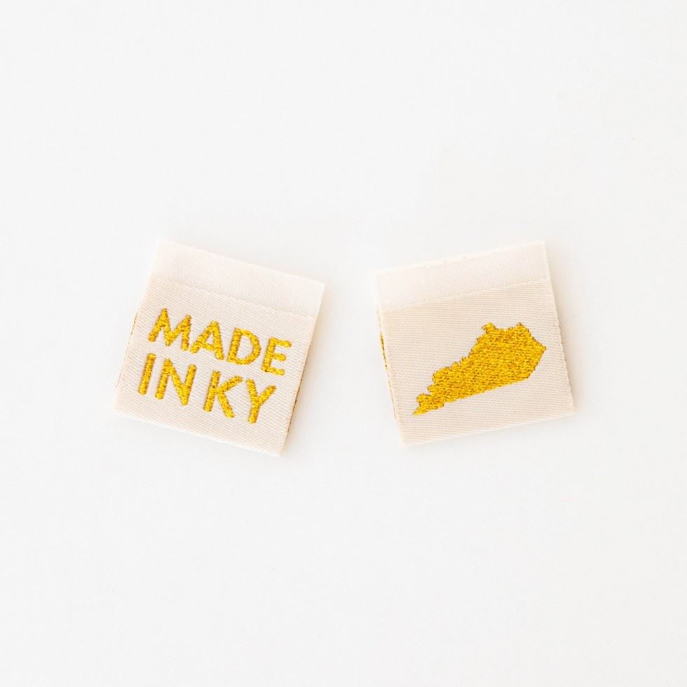 Sarah Hearts Made In My State Gold Woven Labels Kentucky
 