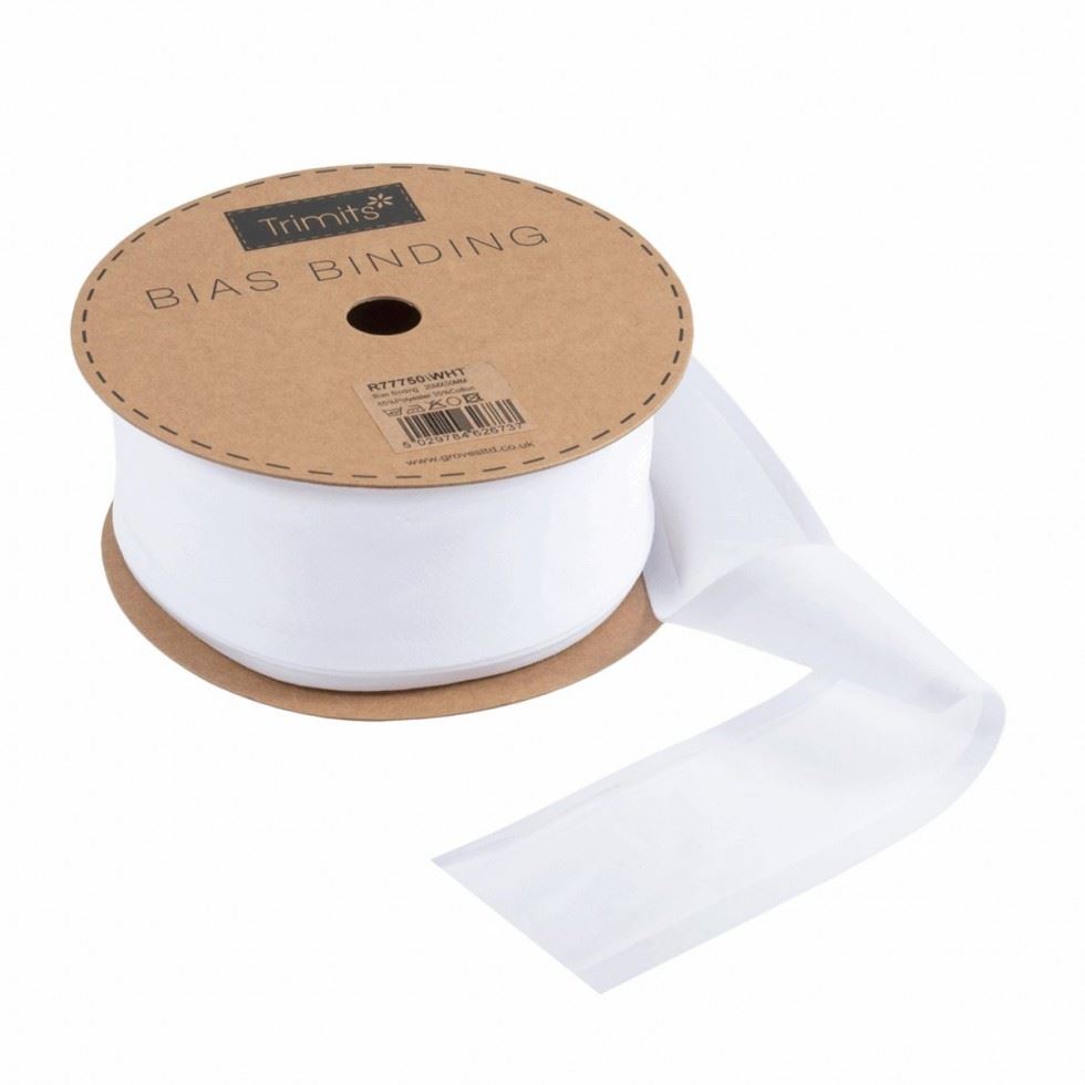 Essential Trimmings White Polycotton Bias Binding Tape