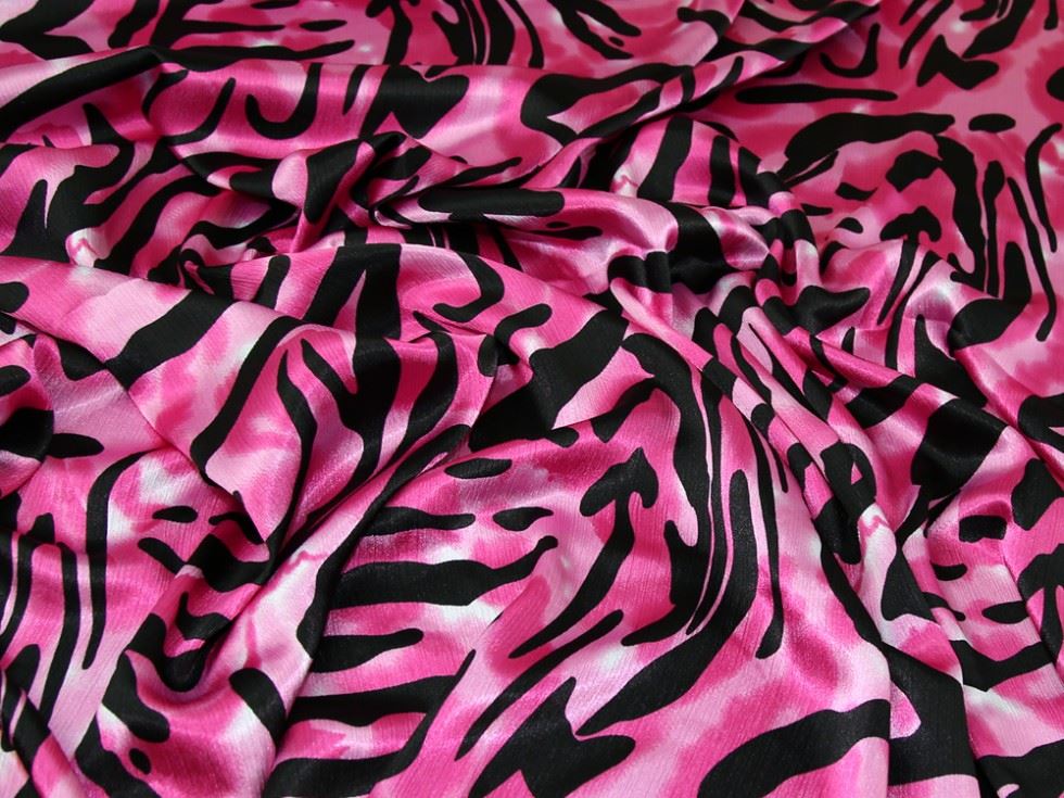 Pink Deadstock Crinkle Satin Fabric