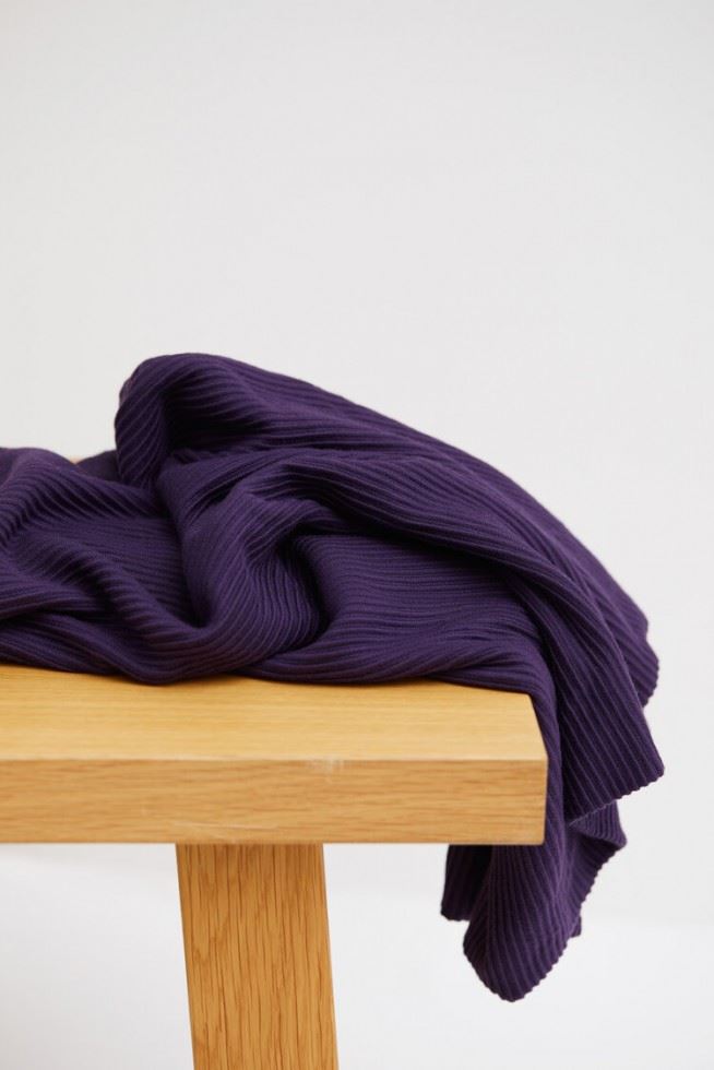 Meet Milk Purple Night Ottoman Rib Stretch Knit Fabric