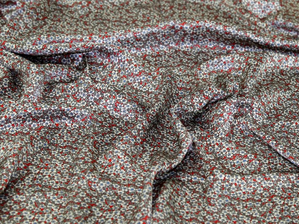 Liberty London Red Ffion Mair Belgravia Silk Satin Fabric
