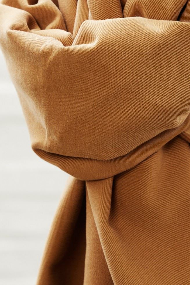 Meet Milk Mustard Stretch Woven Tencel Lyocell Twill Fabric