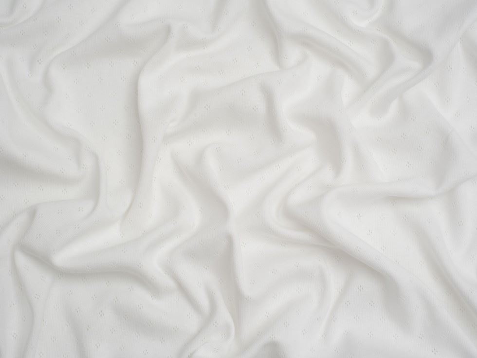 Minerva Core Range Ivory Baby Soft Pointelle Jersey Stretch Knit Fabric
