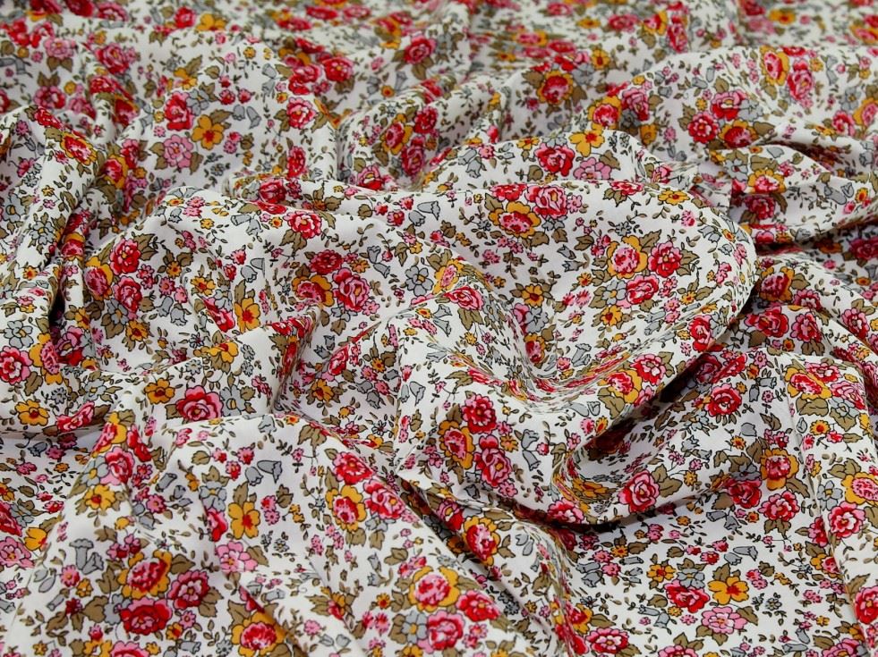 Deadstock Sea Island Cotton Voile Fabric Pink on White
 