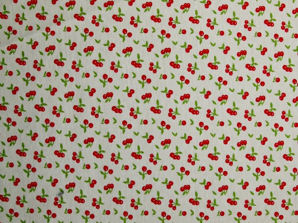 Stof France PUL Coated Jersey Stretch Knit Fabric Red on Ivory
 