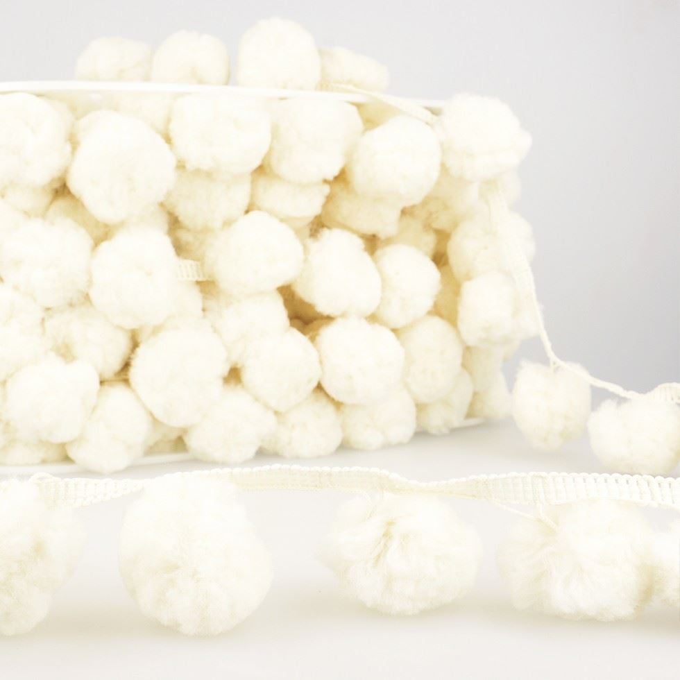 Stephanoise Pom Pom Trim Ivory
