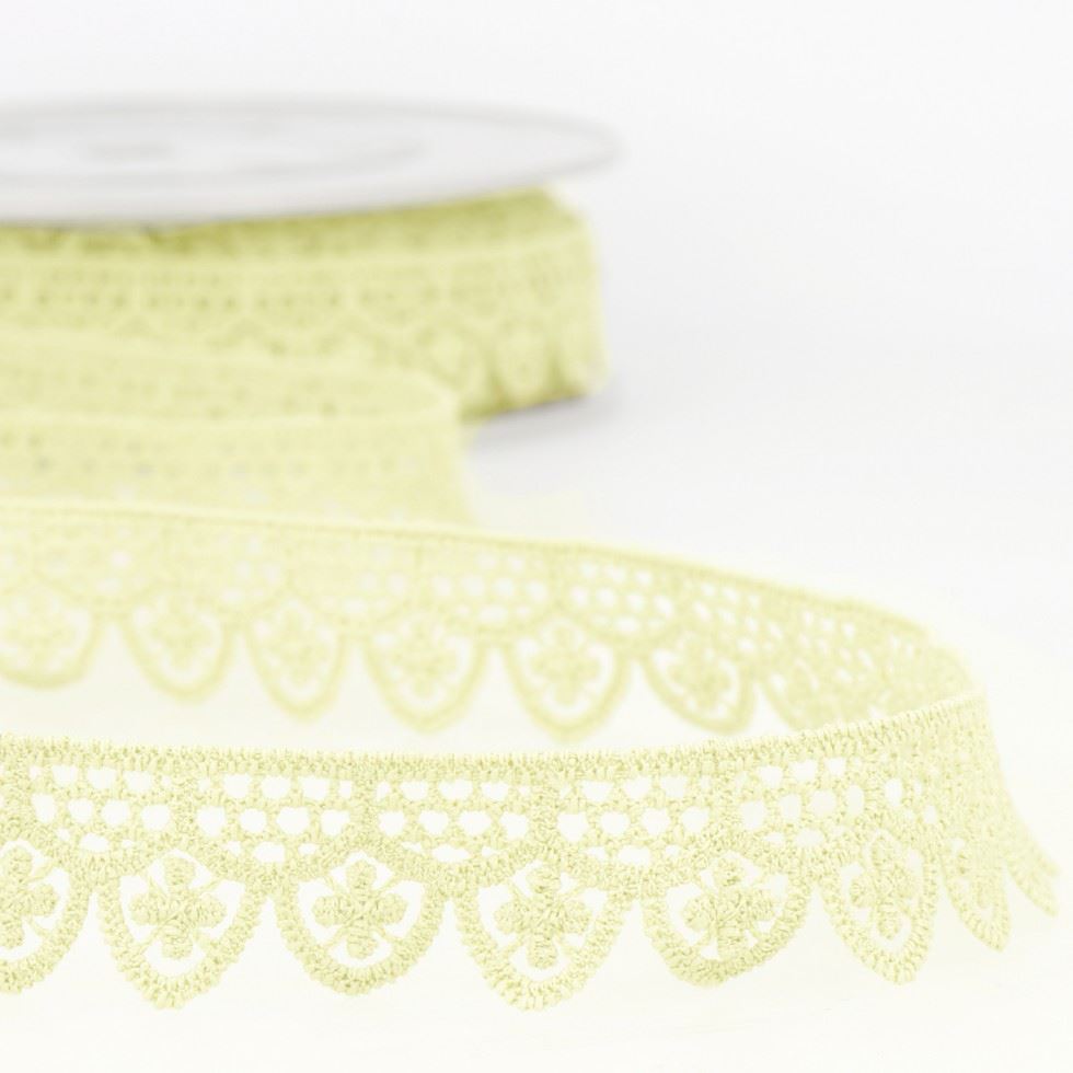 Stephanoise Guipure Lace Trim Straw Yellow