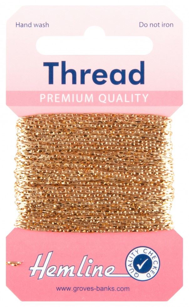 Hemline Light Gold Glitter Thread