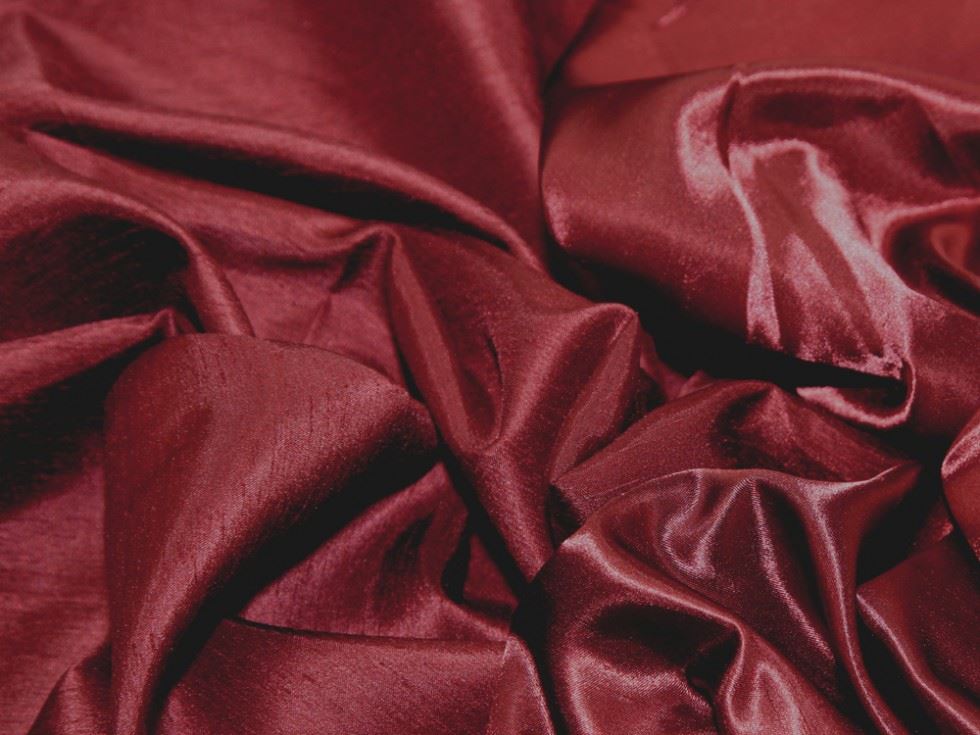 Wine Deadstock Satin Back Dupion Fabric