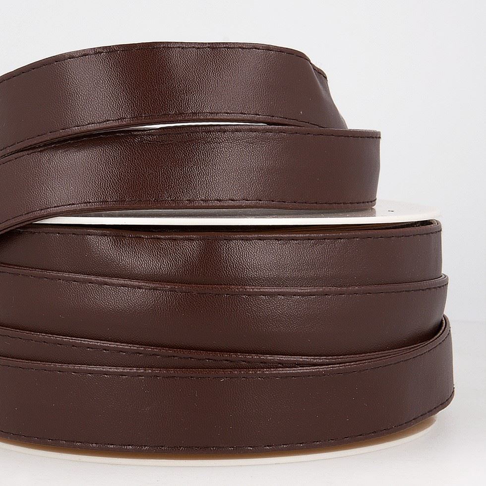 Stephanoise Faux Leather Webbing Dark Brown