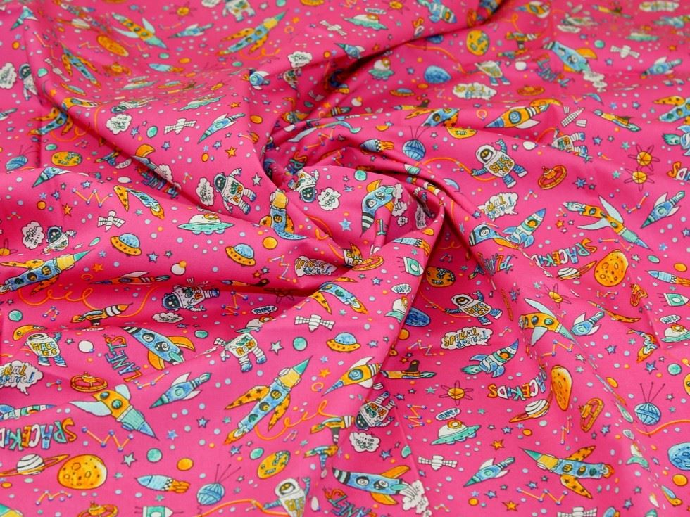 Rose and Hubble 100% Cotton Poplin Fabric Cerise
 