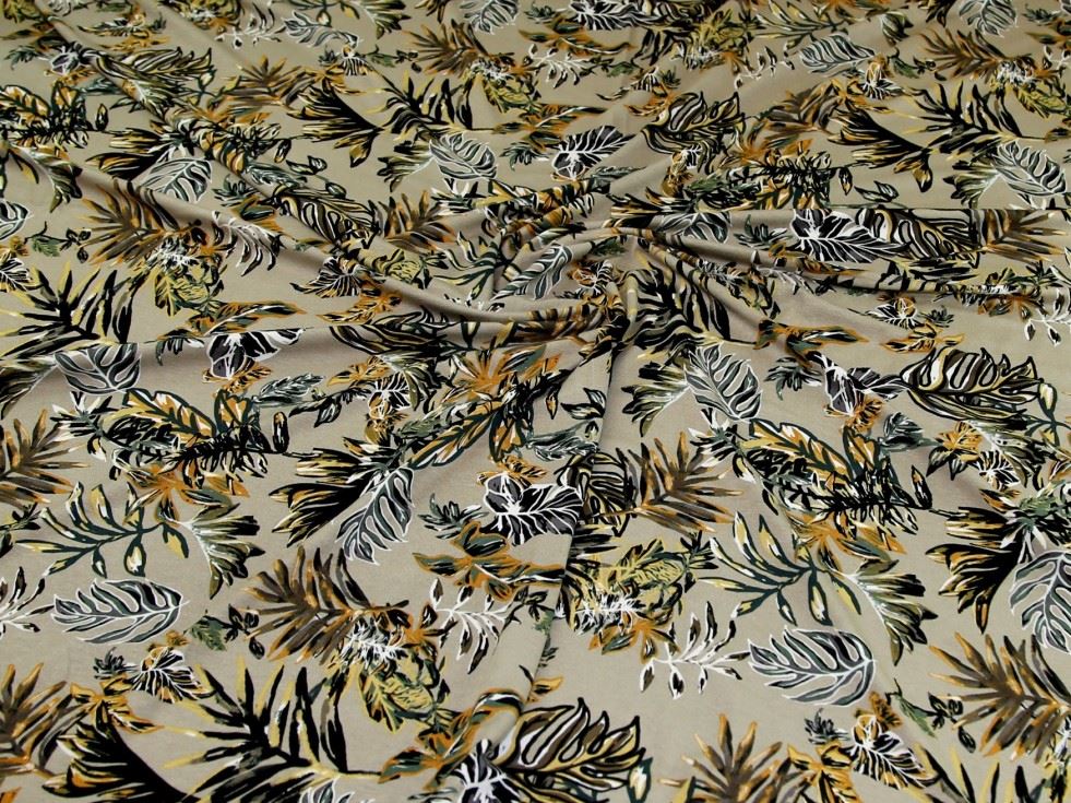John Louden Khaki Viscose Jersey Stretch Knit Fabric