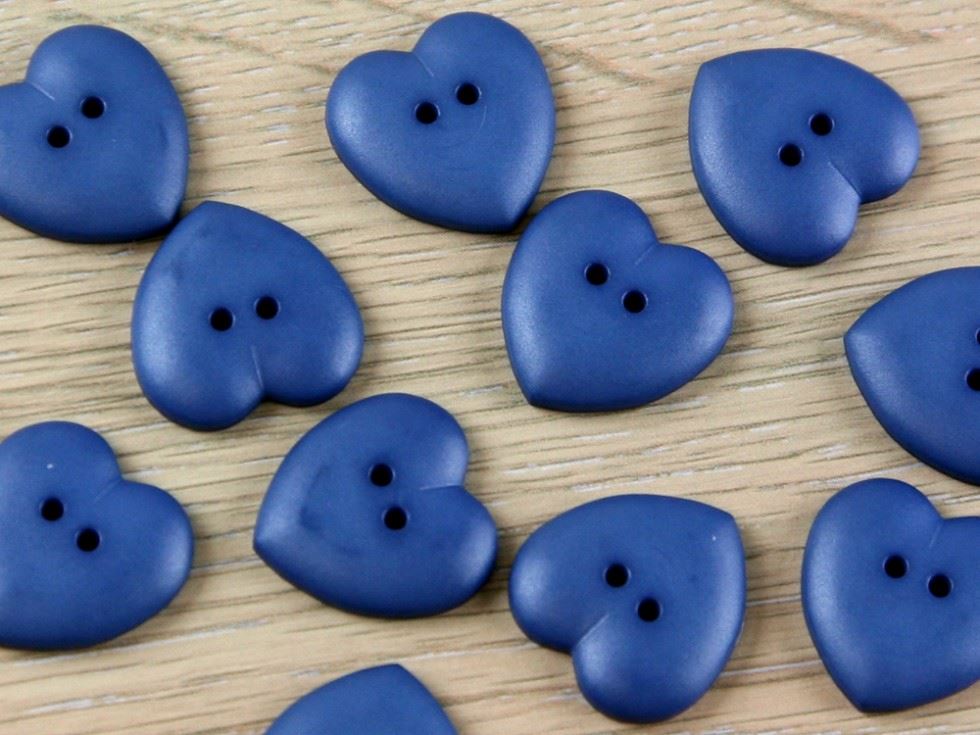 Dill Plastic Heart Buttons (Value Pack) Teal