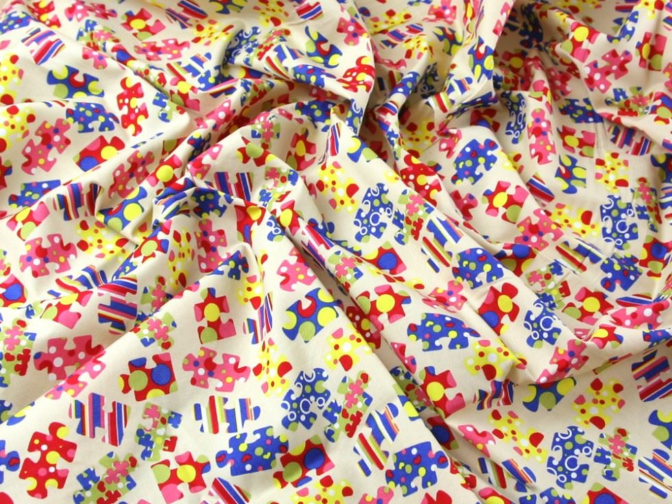 John Louden 100% Cotton Poplin Fabric Cream