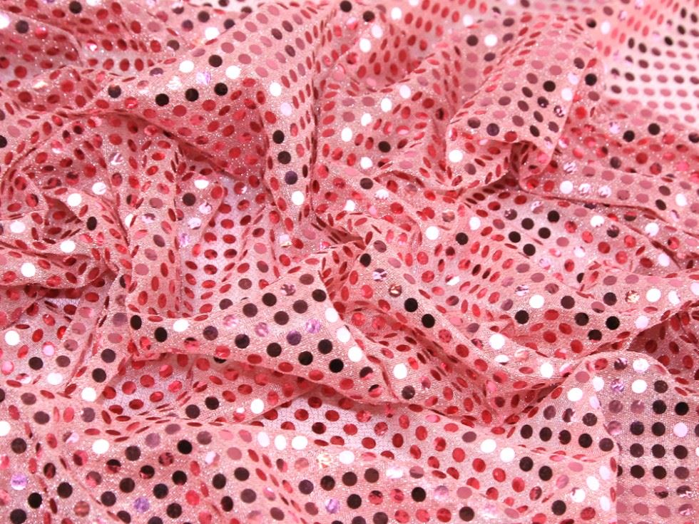 Pink Deadstock Sequin Stretch Knit Fabric