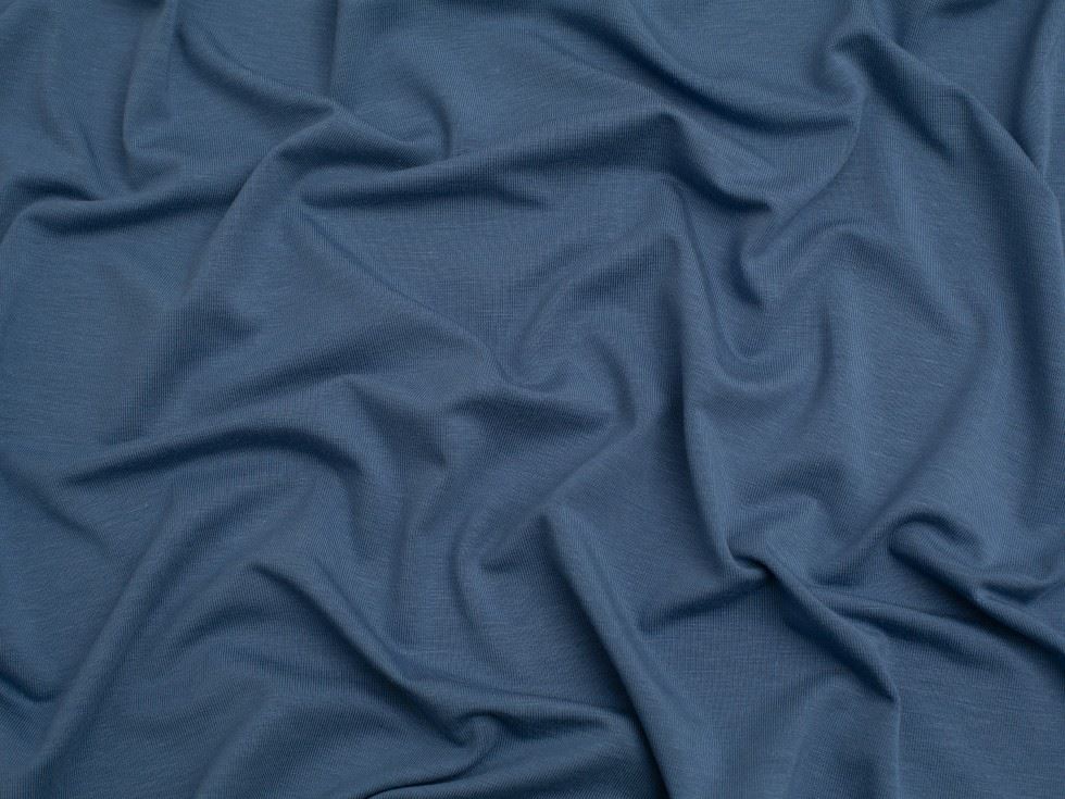 Minerva Core Range Bamboo Cotton Jersey Stretch Knit Fabric Indigo Blue
 