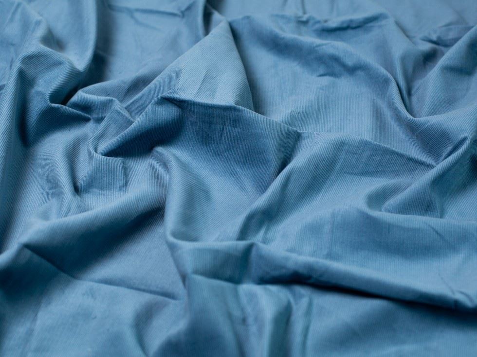 Minerva Core Range Delph Blue 21 Wale Cotton Needlecord Fabric
