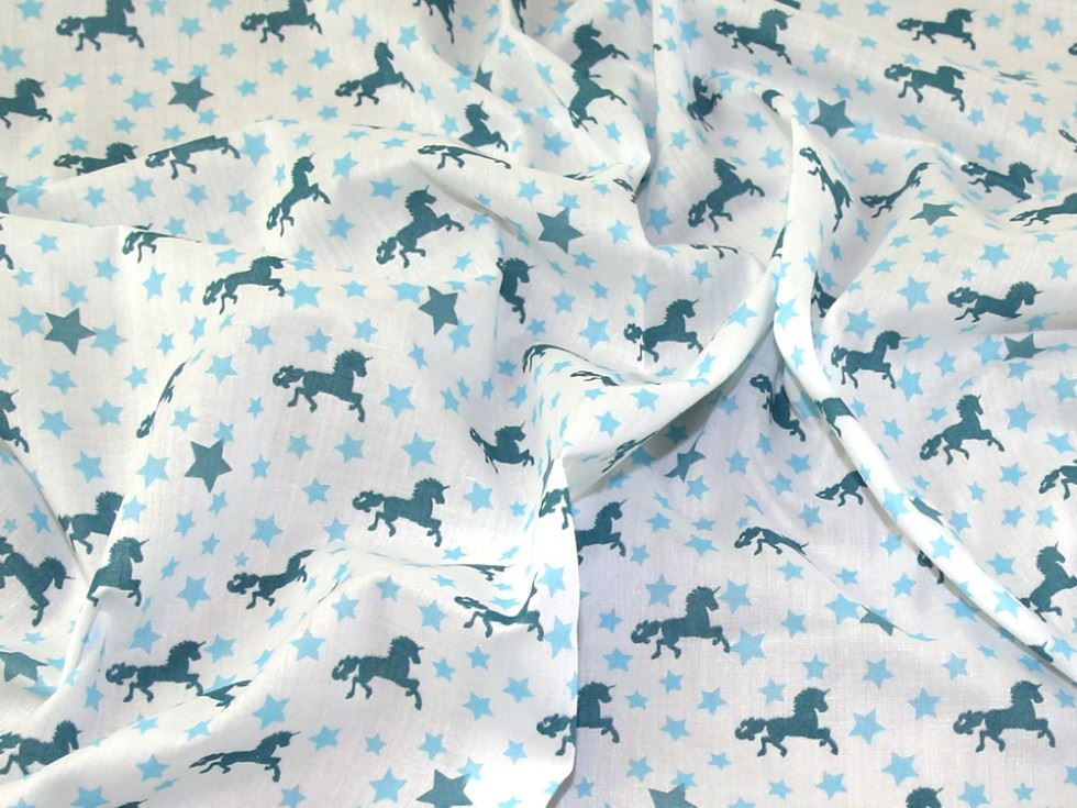 Mint Printed Polycotton Fabric