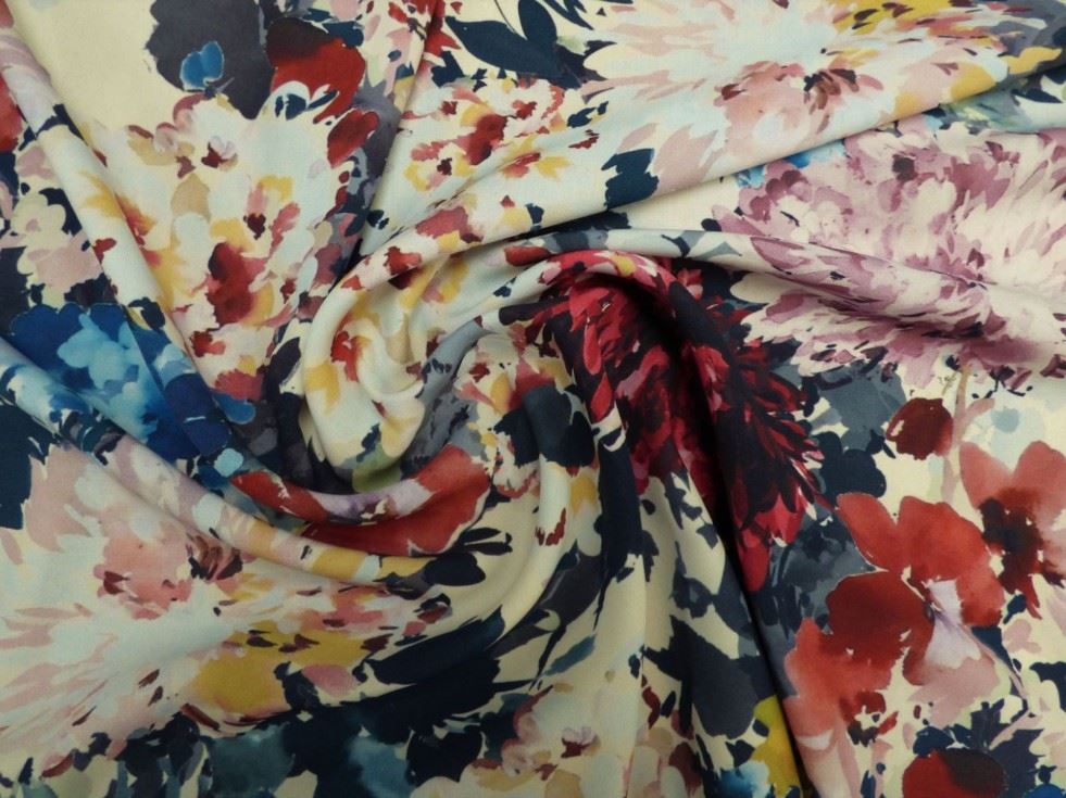Lady Mcelroy Navy Lena Crepe Fabric