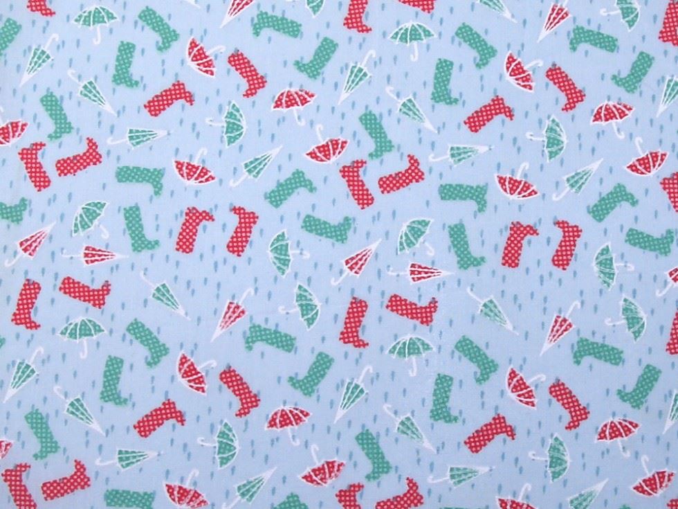Blue Printed Polycotton Fabric