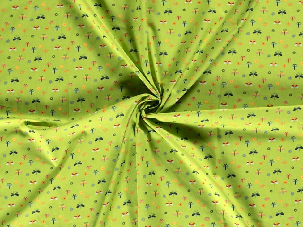 100% Cotton Poplin Fabric Lime Green