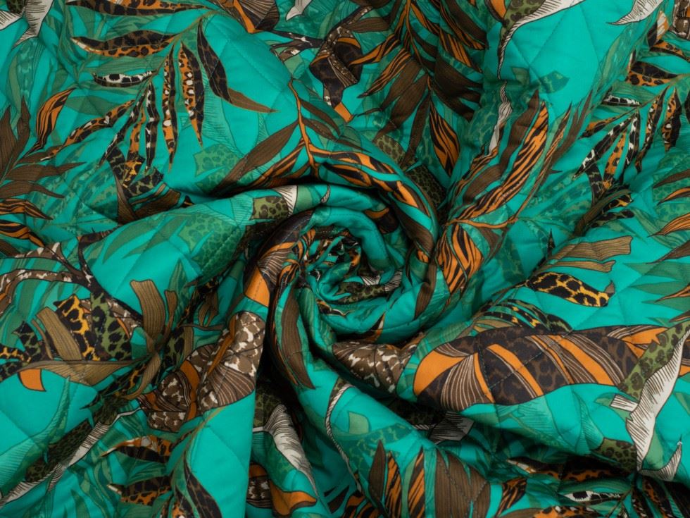 Minerva Exclusive Secret Jungle Pre Quilted Reversible Coating Fabric
 