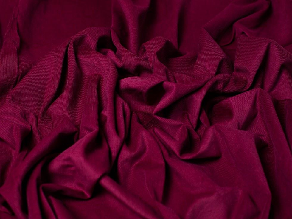 Minerva Core Range Wine 21 Wale Cotton Needlecord Fabric