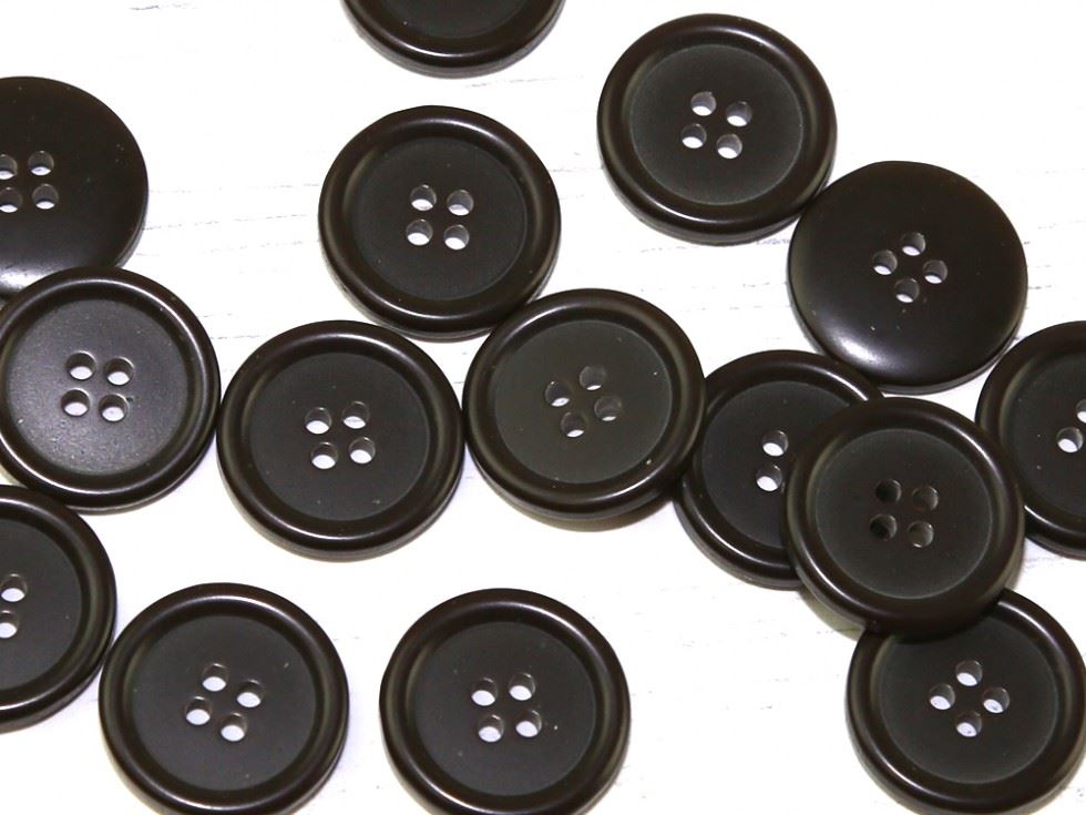 Dill Brown Round Plastic Buttons (Value Pack)