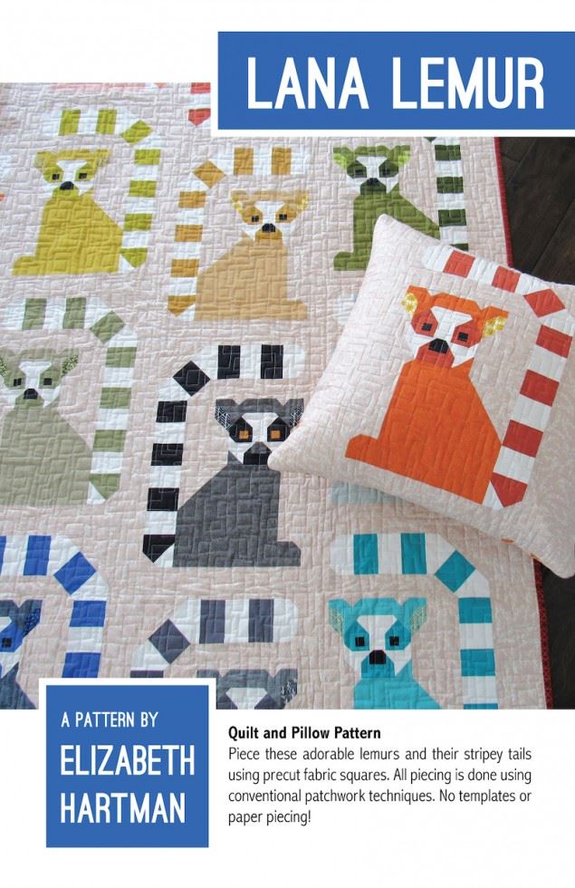 Elizabeth Hartman Quilting Pattern Lana Lemur Quilt
 