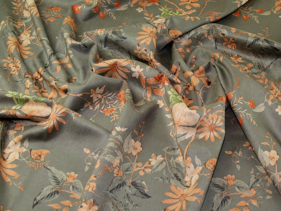 Grey & Rust Deadstock Suede Scuba Stretch Knit Fabric