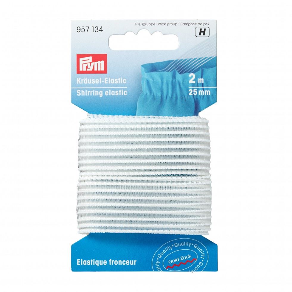 Minerva Shirred Elastic Tape White Prym 957134