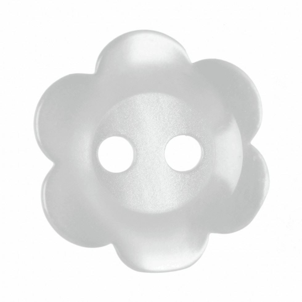 Hemline White Plastic Flower Buttons