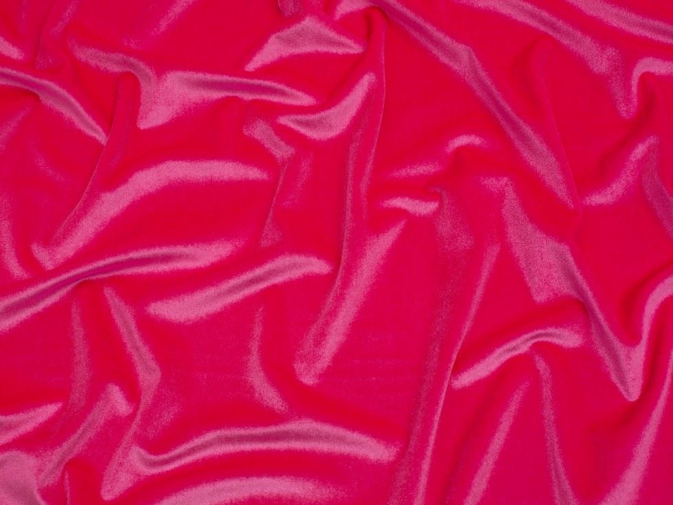 Minerva Core Range Panne Velvet Stretch Knit Fabric Neon Pink
 