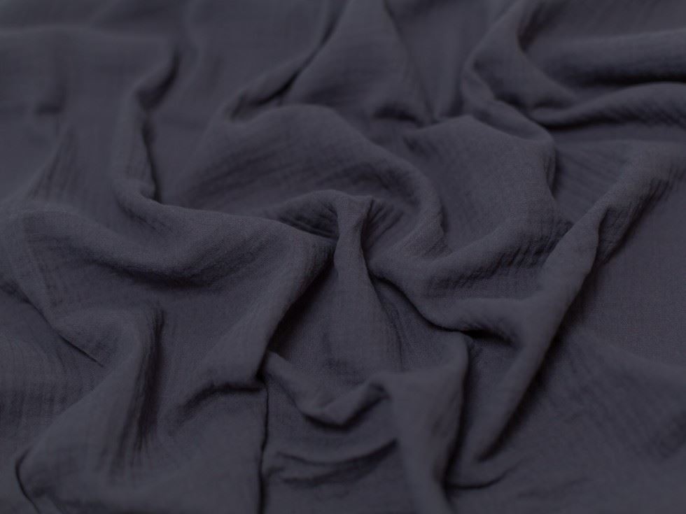 Minerva Core Range Dark Grey Cotton Double Gauze Fabric