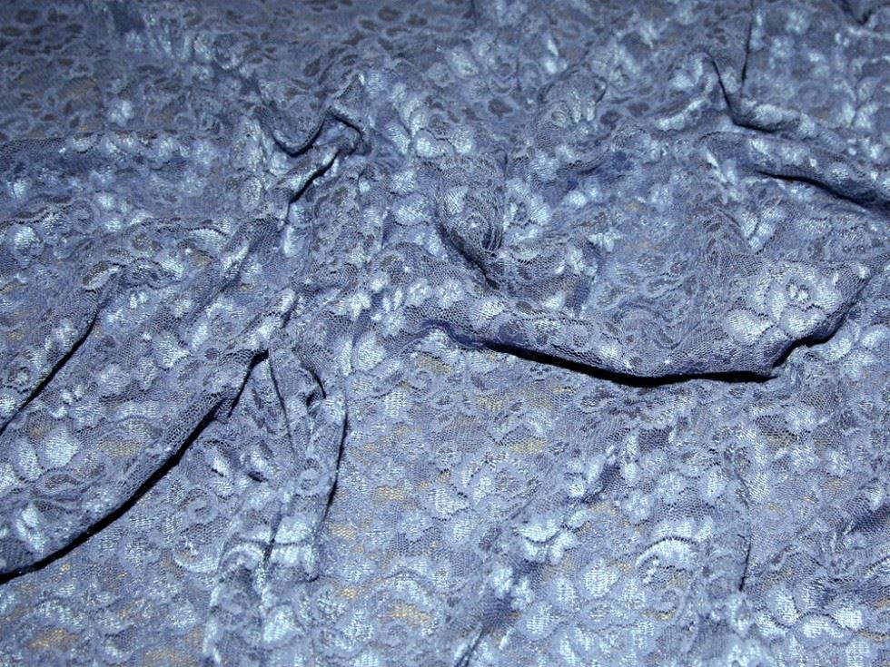 Minerva Core Range Perugia Stretch Lace Fabric Indigo
 