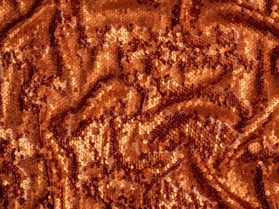 Minerva Core Range Rust Hologram Sequin Mesh Fabric
