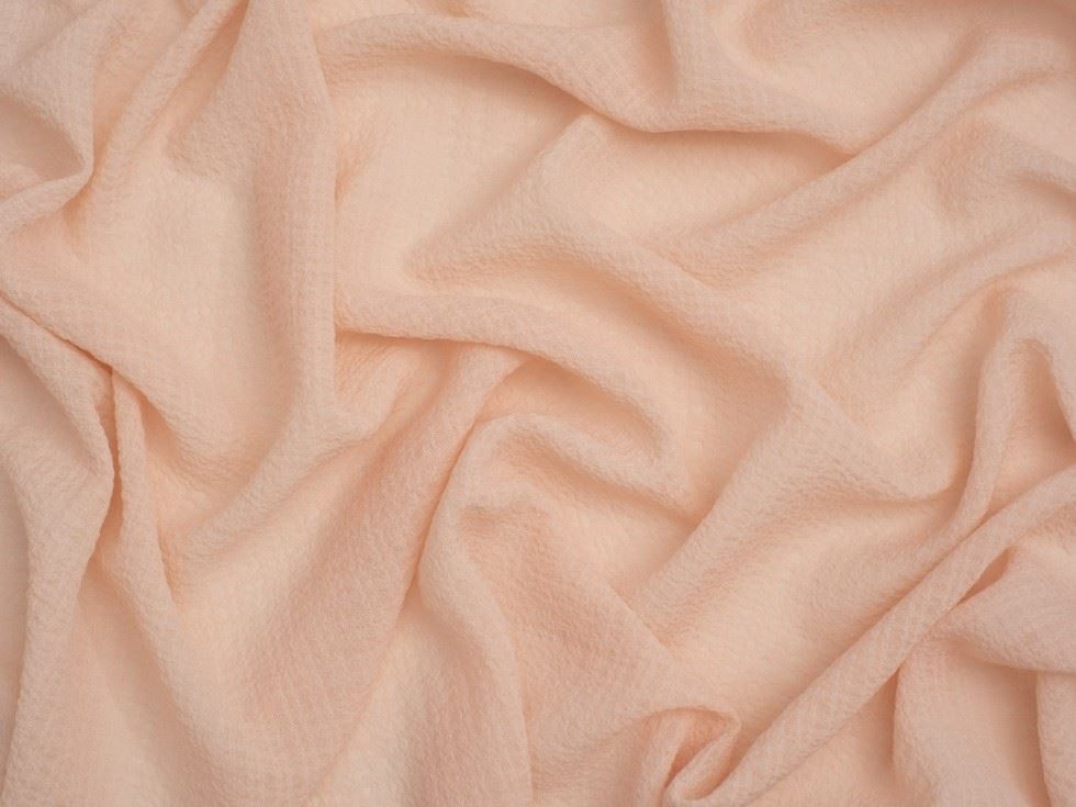 Minerva Core Range Peach Crinkle Texture Seersucker Voile Fabric