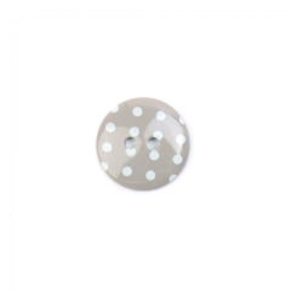 Crendon Polka Dot Round Buttons (Value Pack) Grey/White