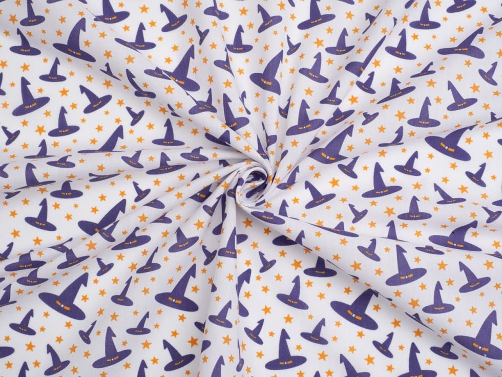 White Printed Polycotton Fabric