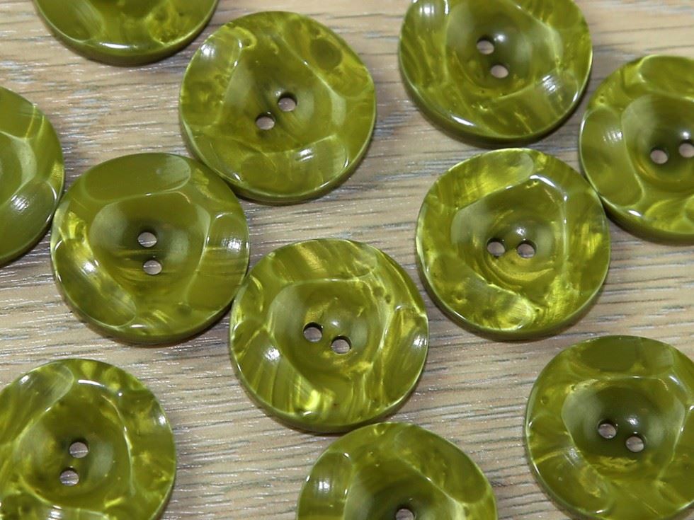 Dill Round Marble Buttons (Value Pack) Olive Green
 