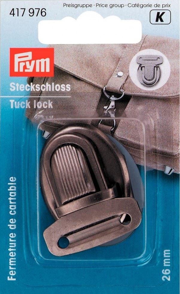 Prym Tuck Lock Bag Fastener Antique Silver